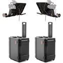 Ikan PT4500W-SDI-P2P-TK Interview System with Two 15in 3G-SDI Widescreen Teleprompters/Travel Kits/SDI Cables