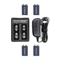 iPower 4 Bay 9-Volt Battery Charger with Four (4) 9-Volt Lithium Polymer Batteries