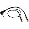 Sescom Monitoring Cable iPhone Compatible Right-Angle 3.5mm TRRS Plug to 25dB 3.5mm Line Level