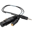 Sescom Recording Cable iPhone/iPod/iPad Compatible 3.5mm TRRS Plug to 3-Pin XLRF & 3.5mm Jack - 1 Foot