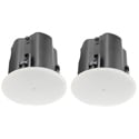 JBL Control 416C/T 6.5-Inch Two-Way Coaxial Ceiling Loudspeaker - Built-in 70V/100V Multi-tap Transformer - White - Pair