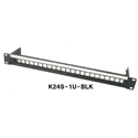 Canare K24S-1U-BLK Unloaded Keystone Patch Panel - 24-port 1RU