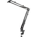 K&M 23840 Microphone Desk Boom Arm with 3/8 or 5/8 Inch Thread - Black