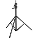 K&M 24730 Push-Button & Hand Crank Wind-Up Lighting Stand - Adjustable up to 9 Foot - Black