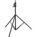 K&M 24740 Push-Button & Hand Crank Wind-Up Lighting/Speaker Stand - Adjustable up to 13 Foot - Black