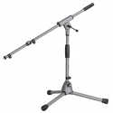 K&M 25900-570-87 Microphone Stand w/ 2 Piece Boom Arm & Foldable Legs - Soft Touch Gray