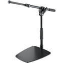 K&M 25993 Tabletop/Floor Microphone Stand for Bass Drum/Cajon/Guitar Amps/Low Profile - with Short Boom Arm - Black