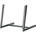 K&M 40900 8-Space 19 Inch Rack Desk Stand - Sturdy U-Profile with Steel Rack Rails - Black