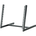 Photo of K&M 40900 8-Space 19 Inch Rack Desk Stand - Sturdy U-Profile with Steel Rack Rails - Black