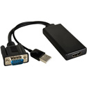 Kramer 15-pin HD VGA Male to HDMI Female with USB Audio & Power Adapter Cable - 10 Foot