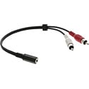 Kramer C-A35F/2RAM-1 3.5mm Female to 2 RCA Male Breakout Cable - 1 Foot
