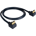 Kramer C-HM/RA2-3 High-Speed HDMI Right Angle Male to HDMI Right Angle Male Cable with Ethernet - 3 Foot