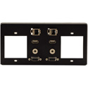 Kramer T4F-2S Inner Frames - 2 Single Power Sockets - 15-Pin HD / USB-A / RJ-45 / 3.5mm Inserts