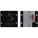 Kramer W-2UC Wall Plate Insert - Dual USB Charger - Black