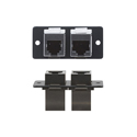 Photo of Kramer W-4545 Double RJ-45 Pass Through Wallplate Insert - Black