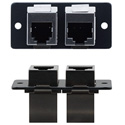 Kramer W-4545 Double RJ-45 Pass Through Wallplate Insert - Black