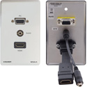 Photo of Kramer WXA-H/US(W) 15-pin Computer Graphics Video/HDMI & Stereo Audio Passive Wall Plate - White