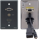 Photo of Kramer WXA-H/US(G) 15-pin Computer Graphics Video/HDMI & Stereo Audio Passive Wall Plate - Gray