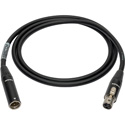 Sescom Sub-miniature Mic Cable 3-Pin Mini XLR Male to 3-Pin Mini XLR Female Black - 1 Foot