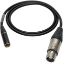 Sescom L2E5-T3XJ-01 Sub-miniature Mic Cable  3-Pin Mini XLR Male to 3-Pin XLR Female Black - 1 Foot