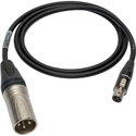 Sescom L2E5-XTJ3-01 Sub-miniature Mic Cable  3-Pin XLR Male to 3-Pin Mini XLR Female Black - 1 Foot