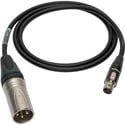 Sescom Sub-miniature Mic Cable 3-Pin XLR Male to 3-Pin Mini XLR Female Black - 1 Foot