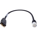 Laird Bates Style Male Stage Pin to 15 Amp NEMA Female Power Adapter Cable - 2 Foot