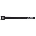 Laird Hook and Loop Cable Wrap 12mm x 180mm Black with White Logo - 10 Pack