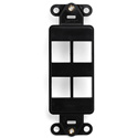 Leviton 41644-E QuickPort Decora Insert 4-Port - Black