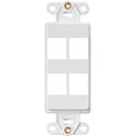 Leviton 41644-W QuickPort Decora Insert - 4-Port - White