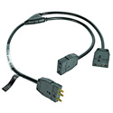 Lex Products 3123J-SP Two-Fer Junior 12/3 SJT 20 Amp 36 Inch Y Cable with Stage Pins 1 Male to 2 Female Bates Connectors