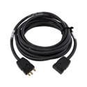 LEX BE7000-50 12/3 SOOW Extension Cord - 20A 125 VAC Stage Pin Male to 20A Stage Pin Female - 50 Foot - Black