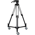 Photo of Libec LX-10Q Studio 2-Stage 100mm Aluminum Tripod System with Dolly - 35lb Max Payload