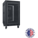 Lowell LPR-1422FV 14RU Portable Welded-Steel Rack / 22 Inch Deep w/ Fully Ventilated Perf Front Door