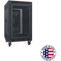 Photo of Lowell LPR-1422FV 14RU Portable Welded-Steel Rack / 22 Inch Deep w/ Fully Ventilated Perf Front Door