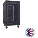 Lowell LPR-1427FV 14RU Portable Welded-Steel Rack / 27 Inch Deep w/ Fully Ventilated Perf Front Door