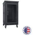 Photo of Lowell LPR-1427PGT 14RU Portable Welded-Steel Rack / 27 Inch Deep w/ Plexiglas Front Door