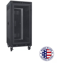 Lowell LPR-2122FV 21RU Portable Welded-Steel Rack / 22 Inch Deep w/ Fully Ventilated Perf Front Door