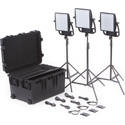 Litepanels 935-3209 Astra 3X Traveler Bi-Color Trio 3-Light Kit with Gold Mount Battery Brackets