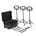 Litepanels 936-0303 Astra IP Half Traveler Trio GM&VM Kit w/ Standard Yoke - 3x Astra IP Bi-Color LEDs - US Power Cable