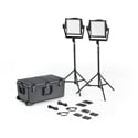 Litepanels 936-1302 Astra IP 1x1 Traveler Duo GM&VM Kit w/ Standard Yoke - 2x Astra IP 1x1 Bi-Color LED - US Power Cable