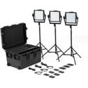 Photo of Litepanels 936-1303 Astra IP 1x1 Traveler Trio GM&VM Kit w/ Standard Yoke - 3x Astra IP 1x1 Bi-Color LED - US Power Cord