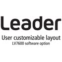 Leader LV7600-SER26 LAYOUT - Customizable User Layout Display for LV7600 (software)