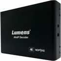 Lumens OIP-N60D 4K60 AV over IP and NDI HX3 Decoder with Instant Source Switching