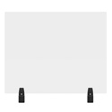 Photo of Luxor DIVWT-2424C RECLAIM Acrylic Sneeze Guard 30x24-Inch Clear Divider with 2 Divider Wall Top Clamps