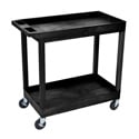 Photo of Luxor EC11-B E-Series 2 Shelf Black Utility Cart