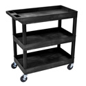 Photo of Luxor EC111-B E-Series 3 Shelf Black Utility Cart