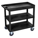 Luxor EC122HD-B Three Shelf Utility Cart