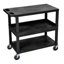 Luxor EC212-B Three Shelf Utility Cart