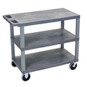 Luxor EC222HD-G Three Shelf Utility Cart